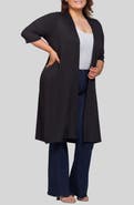 24seven Comfort Apparel Open Front Knee Length Jacket