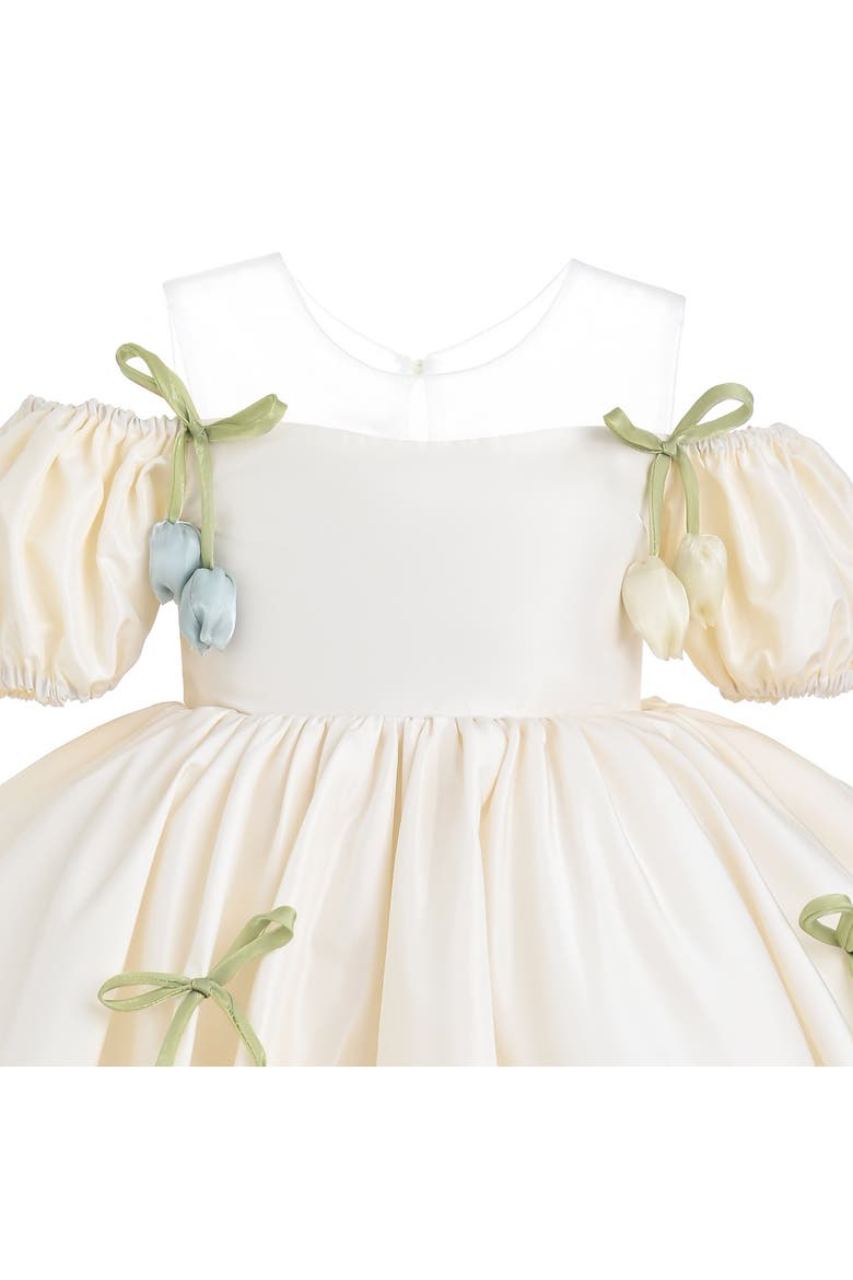 Zafira Puff-Sleeve Dress, Alternate, color, Ivory