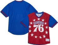 Mitchell & Ness Men's Mitchell & Ness Red Philadelphia 76ers Jumbotron 3.0 Mesh V-Neck T-Shirt