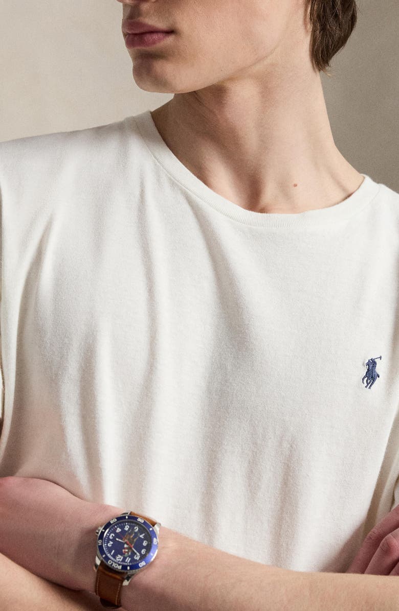 Polo Ralph Lauren Standard Fit Cotton & Linen T-Shirt, Alternate, color, Nevis