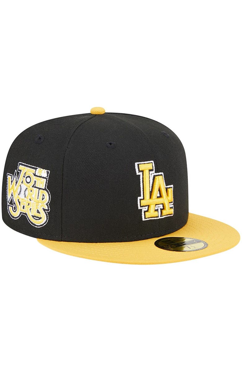 New Era Men's New Era Black/Gold Los Angeles Dodgers 59FIFTY Fitted Hat, Main, color, Black