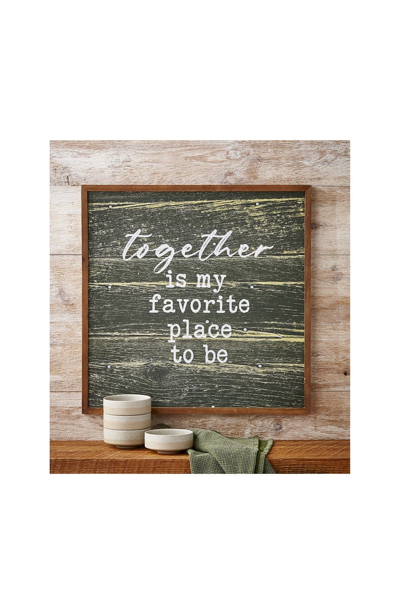 tag Warm Wishes Favorite Place Wall Art Dark Green Wood Sign, Alternate, color, Green