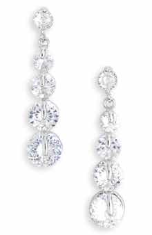 NORDSTROM RACK Floating Cubic Zirconia Linear Drop Earrings