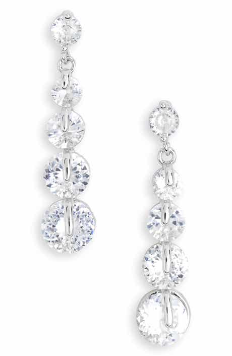 NORDSTROM RACK Floating Cubic Zirconia Linear Drop Earrings