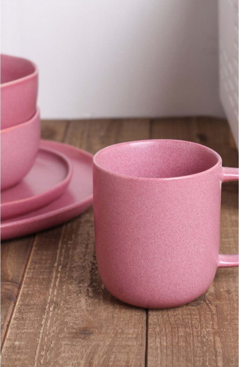 Stone Lain Tom Stoneware 16-Piece Dinnerware Set, Alternate, color, Pink White