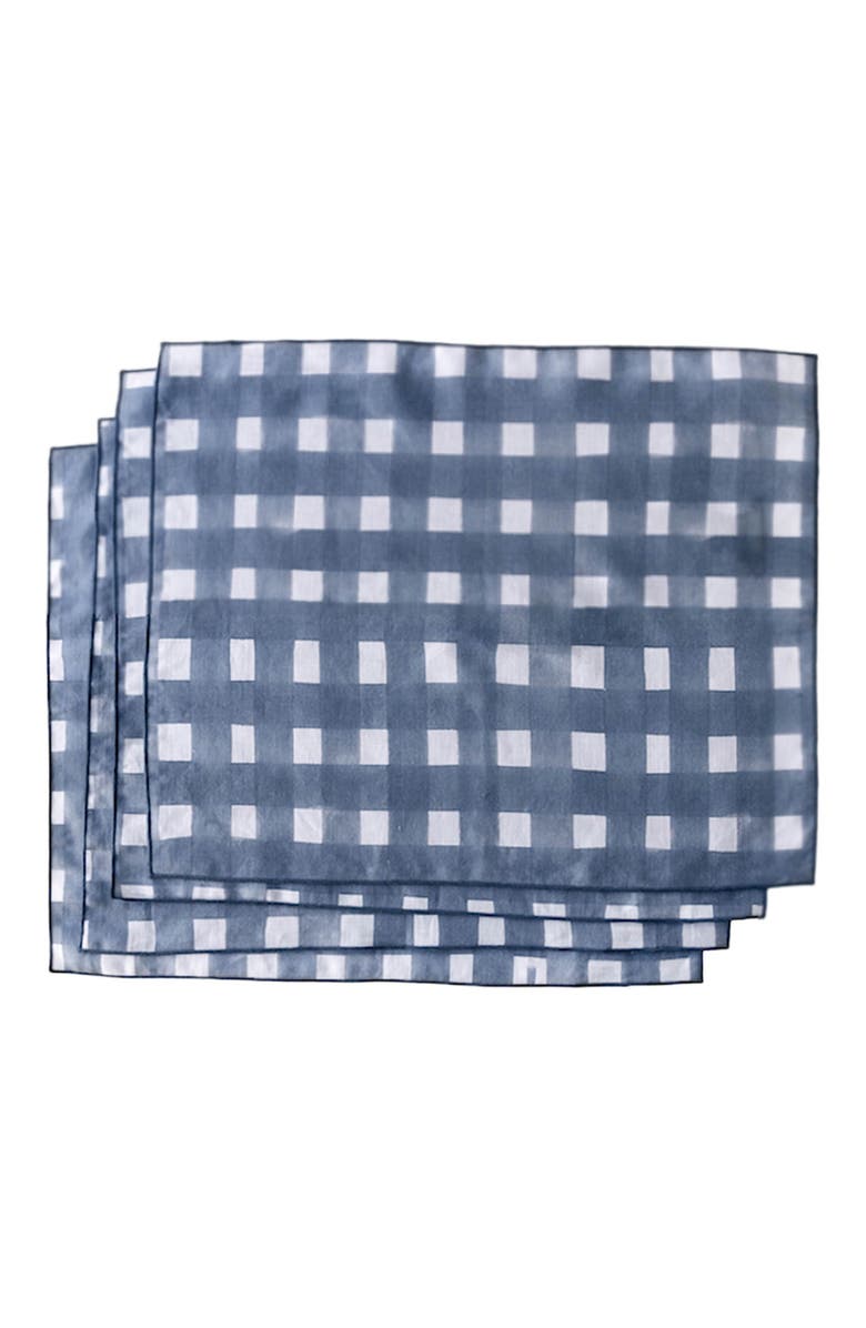 Goldie Home Blue Cross Hatch Placemat Set of 4, Main, color, Blue Cross