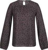 Regatta Hadria Leopard Print Keyhole Long-sleeved Blouse