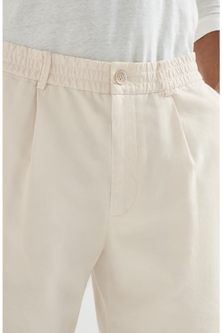Twisted cotton gabardine Bermuda shorts with elasticated waistband, Alternate, color, Panama