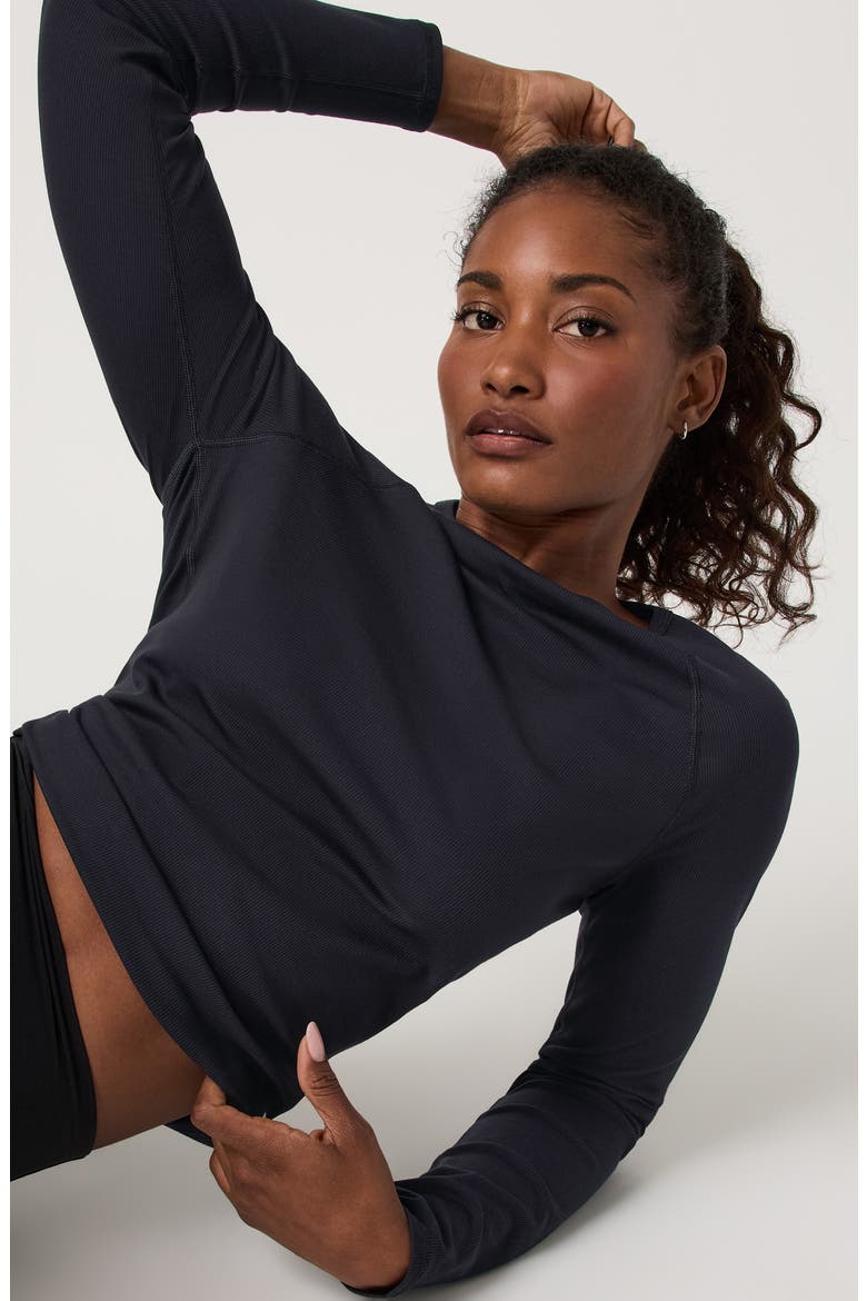 Pose Long Sleeve T-Shirt, Alternate, color, BLACK