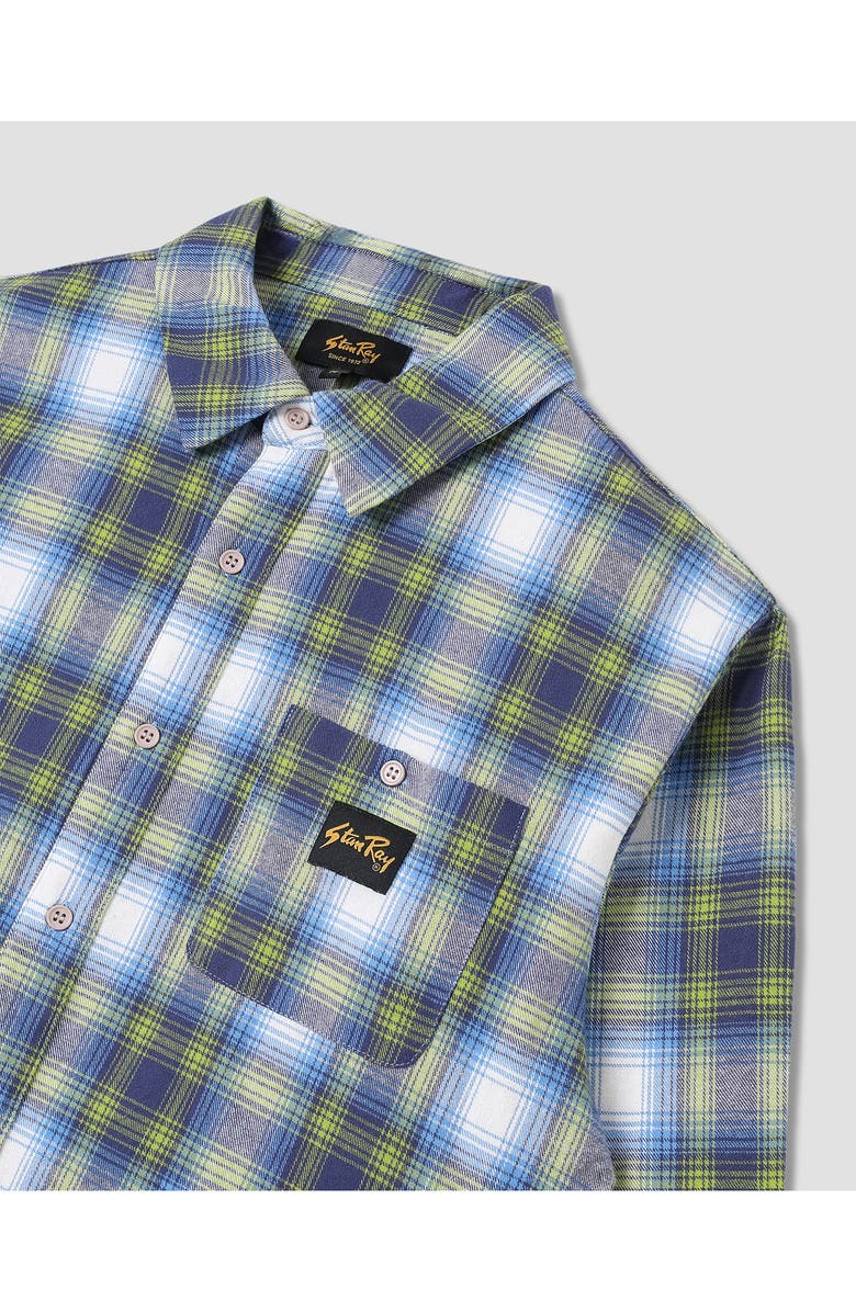 STAN RAY Plaid Flannel Button-Up Shirt, Alternate, color, Bright Blue Plaid