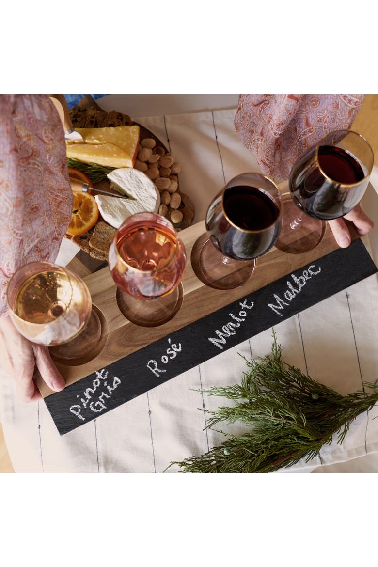 Acacia Wood Wine Flight Board, Alternate, color, Wood