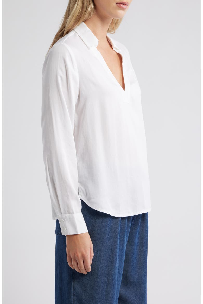 Long Sleeve Popover Top, Alternate, color, WHITE