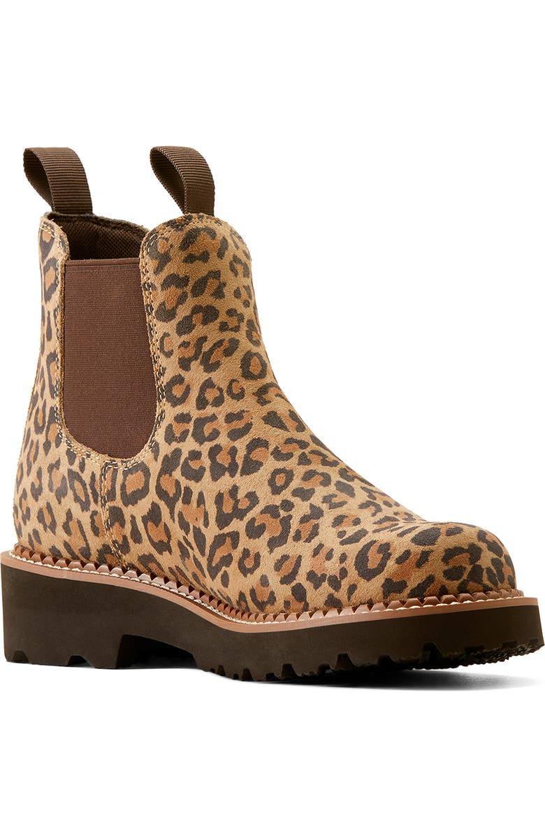 Ariat Fatbaby Western Chelsea Boot, Main, color, Cheetah