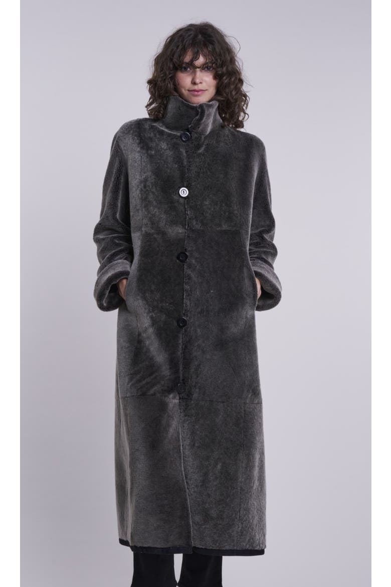 Spanish Merino Shearling Coat, Alternate, color, Black Snow