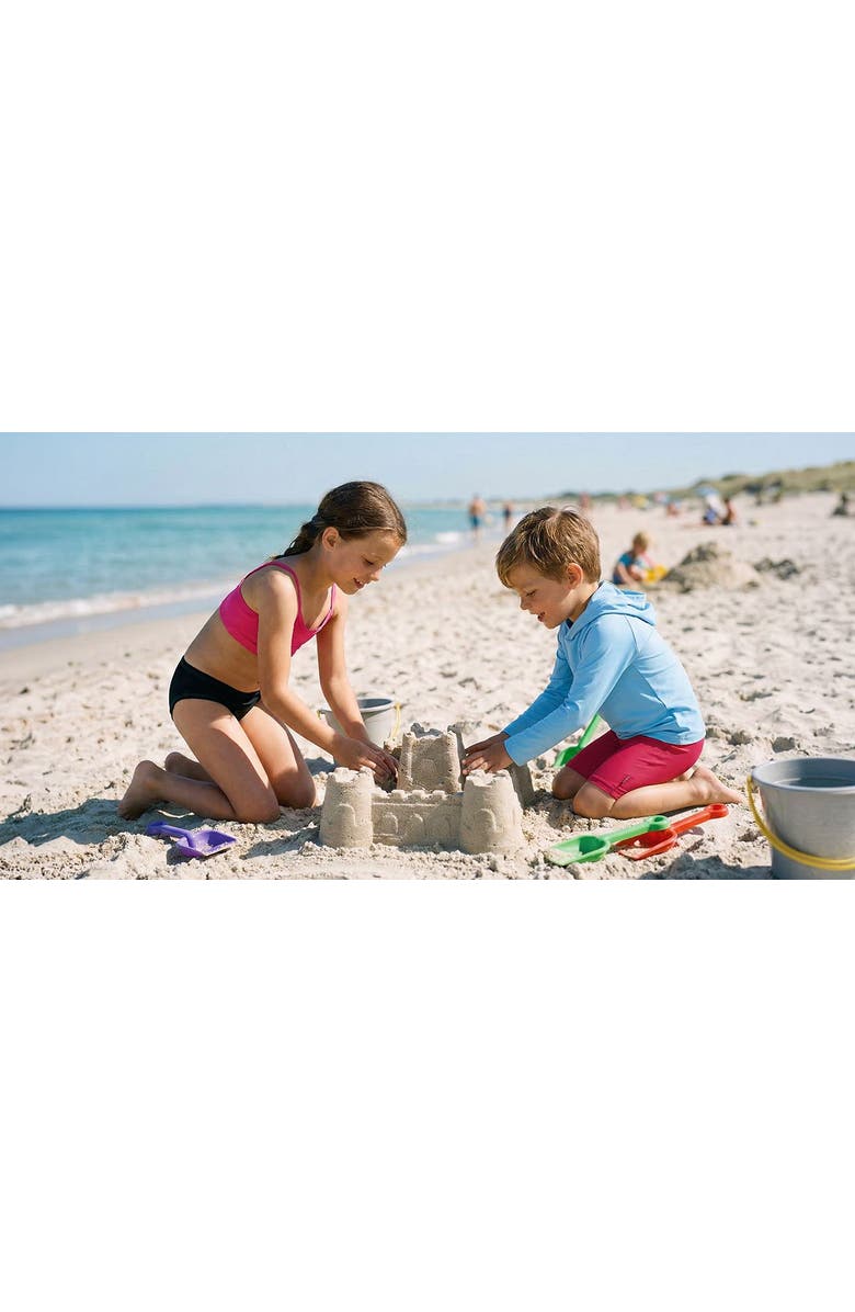 CITY THREADS Girls UPF 50+ Printed Swim Briefs, Alternate, color, Black