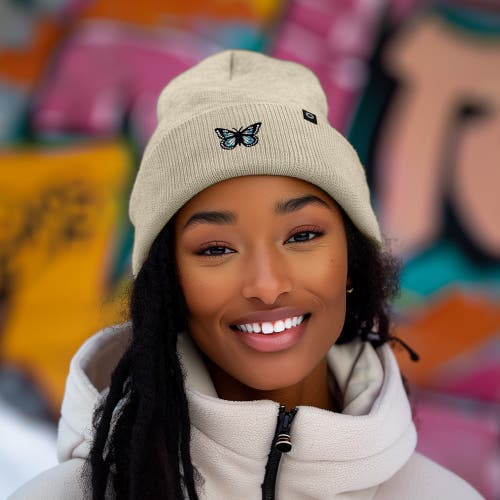 Dalix Butterfly Beanie In Black