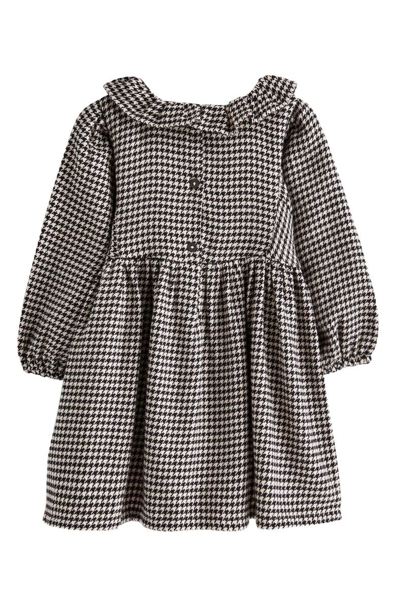 NEXT Kids' Puppytooth Ruffle Collar Long Sleeve Cotton Dress, Alternate, color,