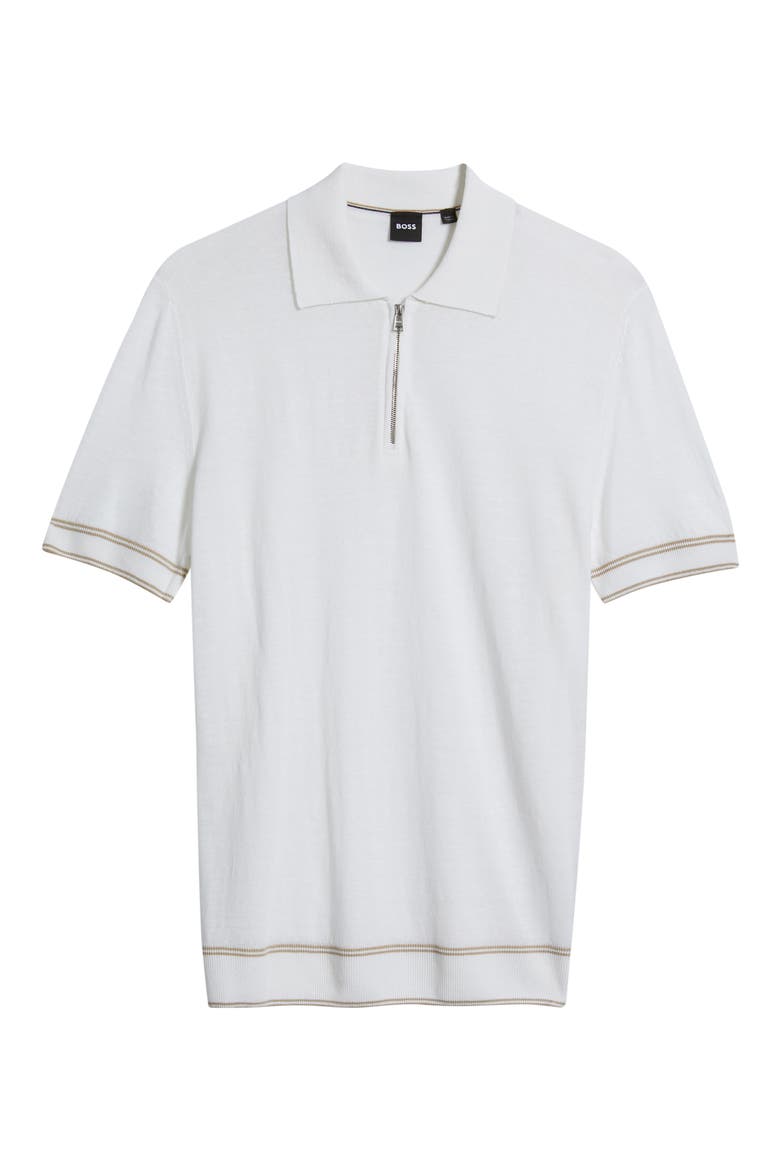 Norberto Linen Blend Short Sleeve Sweater, Alternate, color, WHITE