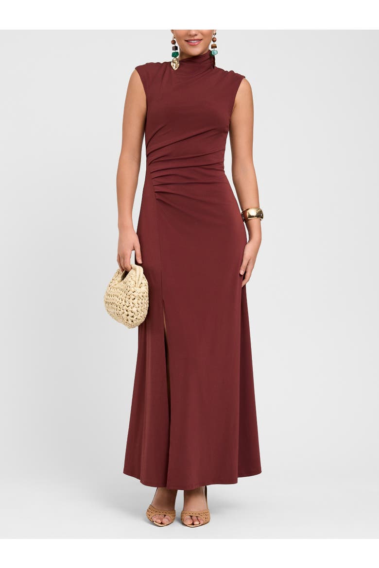 Ramy Mock Neck Maxi Dress, Main, color, Andorra Red