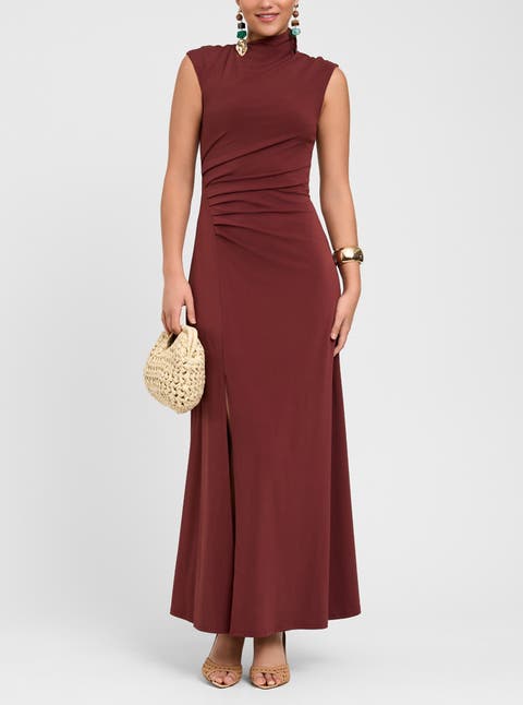 Ramy Mock Neck Maxi Dress