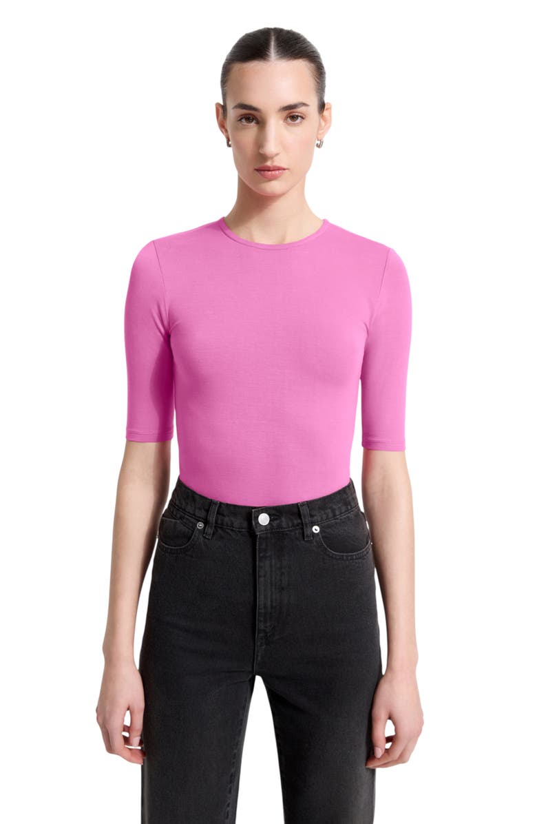 Marcella Frankie Elbow Sleeve Top, Alternate, color, Hot Pink
