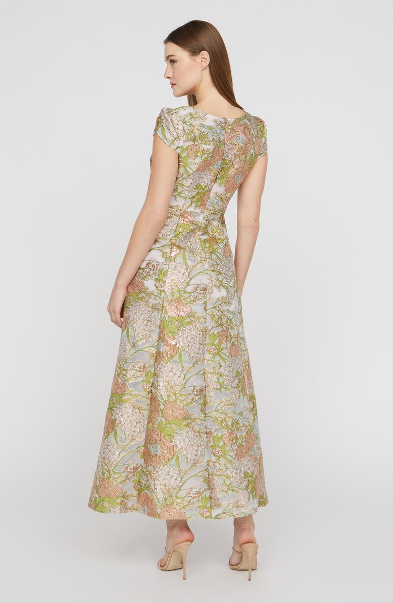 JS Collections Ruthanne Metallic Floral Jacquard Gown, Alternate, color, Blush/ Multi