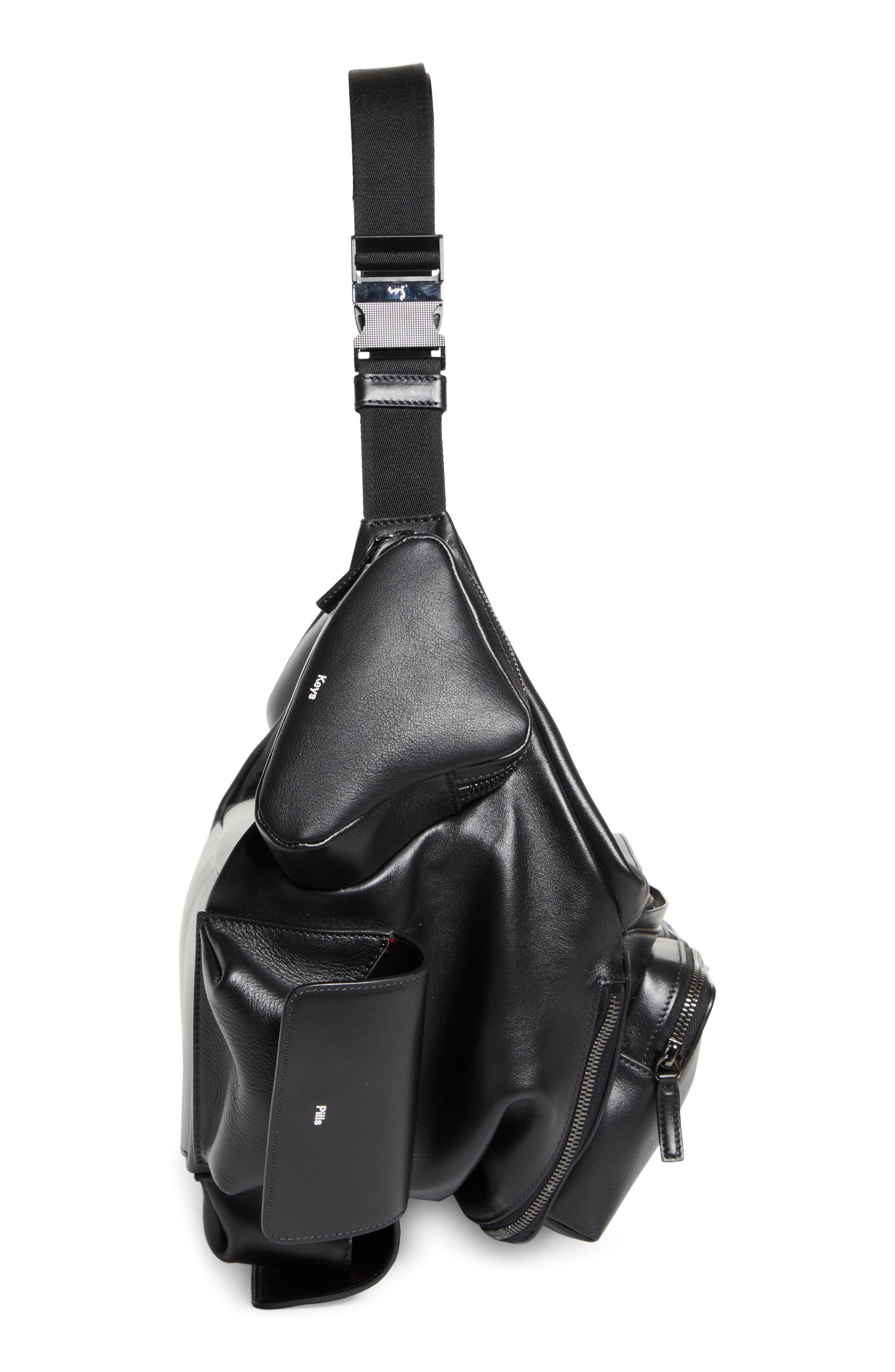 Nostalgic Multi Pocket ATL Leather Belt Bag, Alternate, color, BLACK