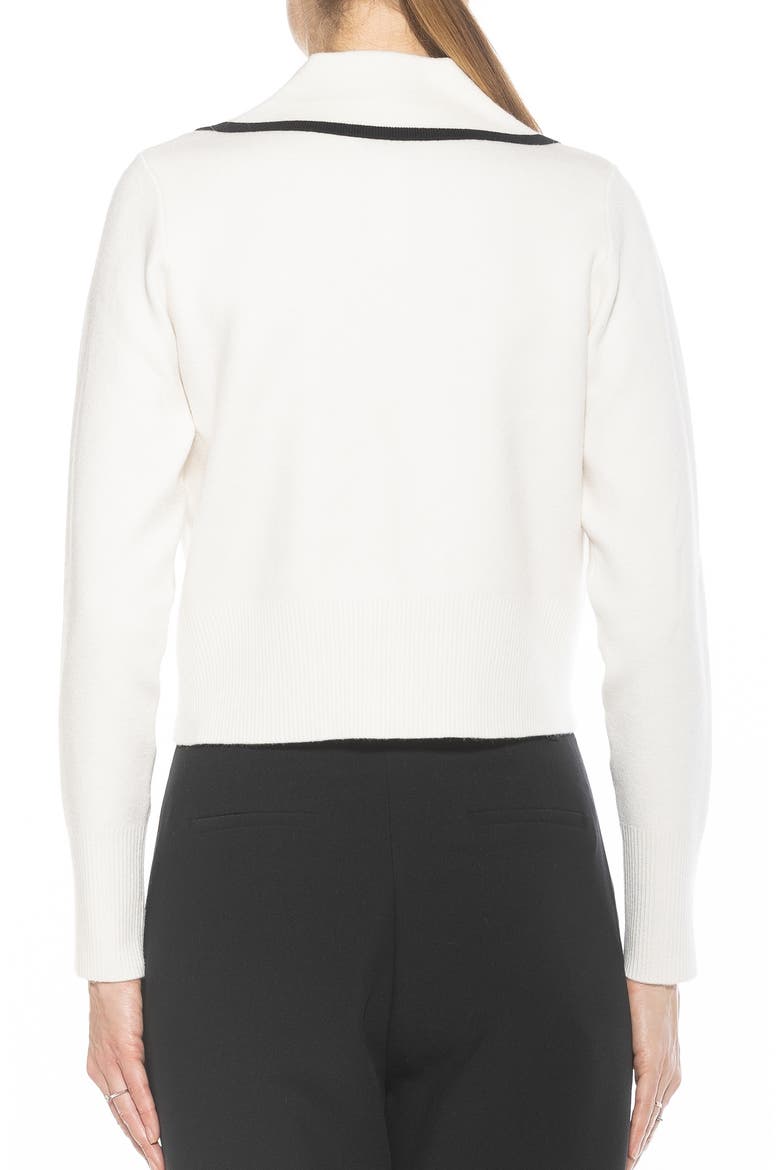 Mari Tipped Sweater Jacket, Alternate, color, IVORY