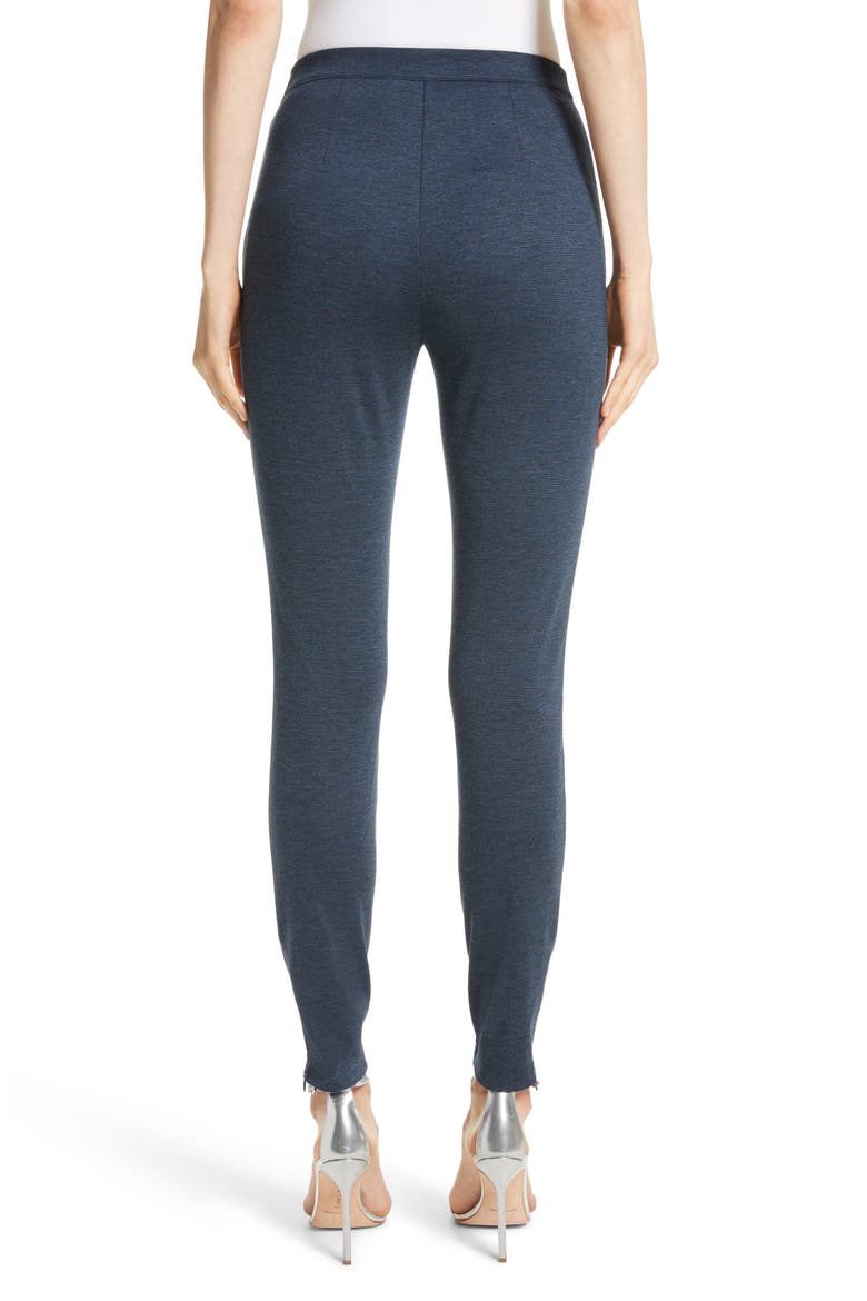 Mélange Stretch Ponte Crop Pants, Alternate, color, DARK BLUE