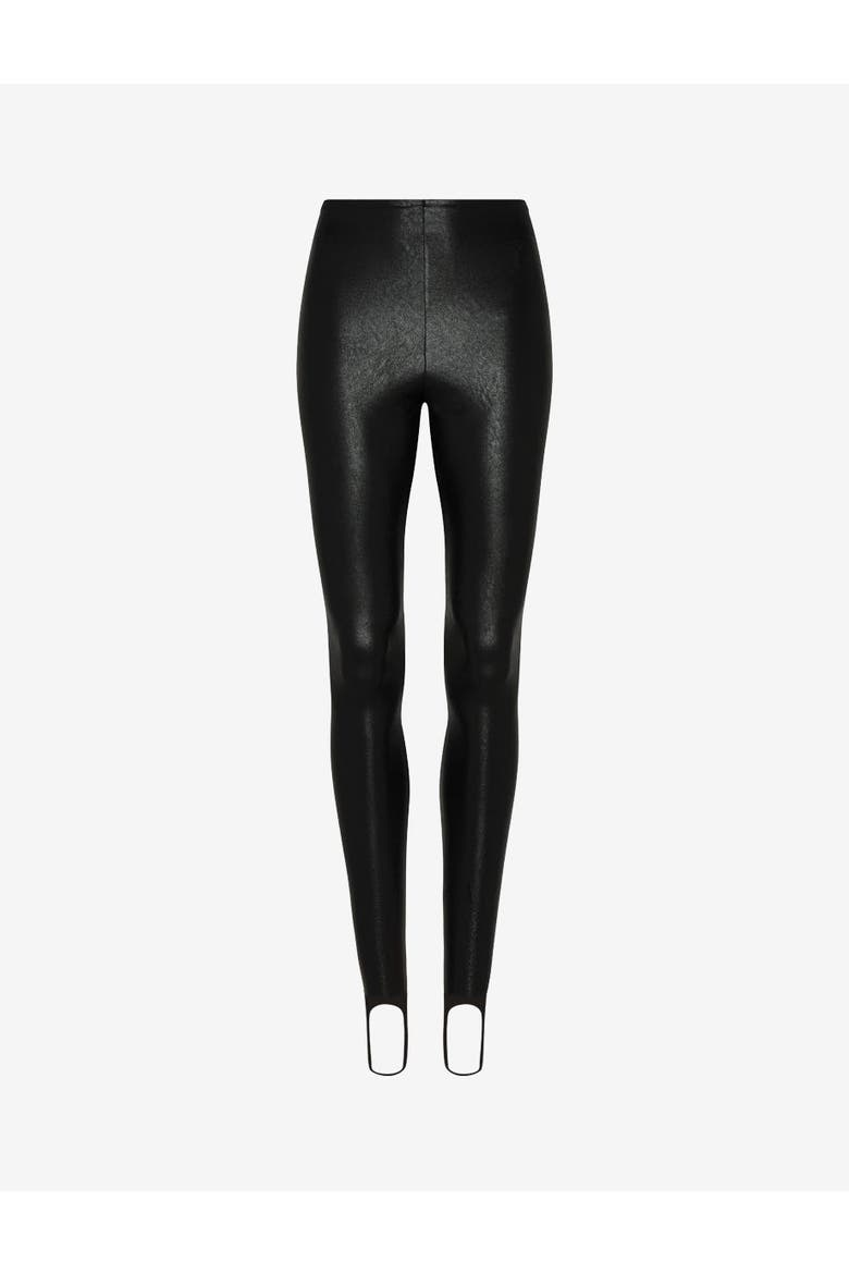 Faux Leather Stirrup Legging, Alternate, color, Black