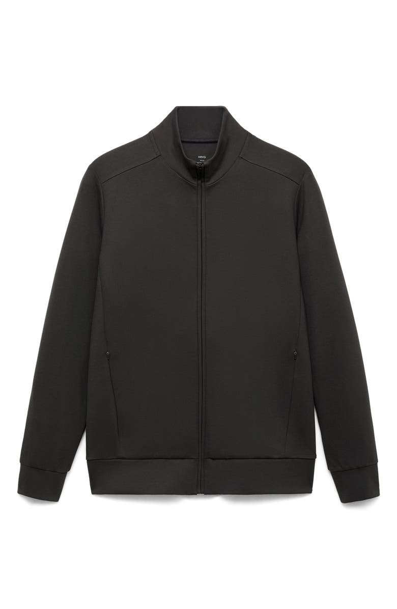 MANGO Regular Fit Performance Mock Neck Zip Sweatshirt, Alternate, color, Dark Green