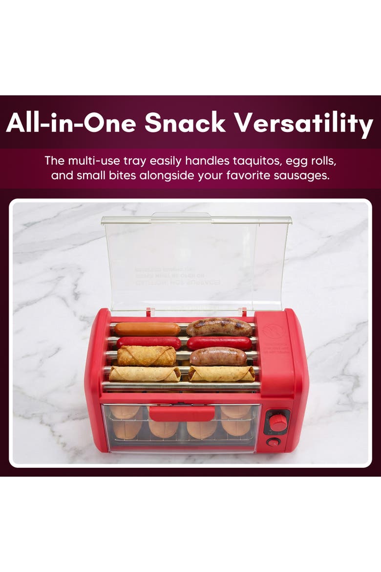 8-Hot Dog Roller and Toaster Oven, Alternate, color, Red