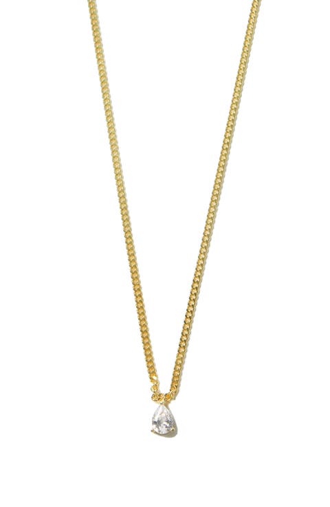 Cubic Zirconia Curb Chain Necklace