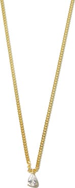 Argento Vivo Sterling Silver Cubic Zirconia Curb Chain Necklace