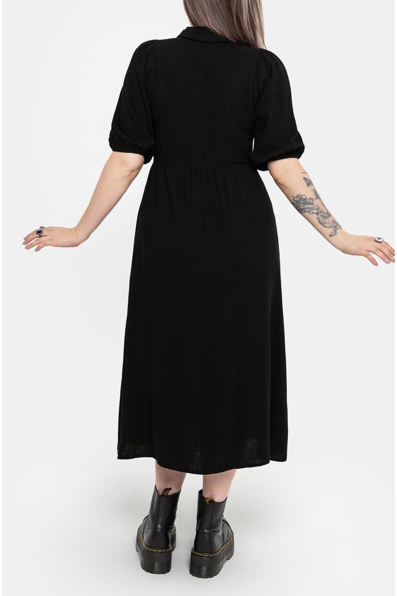Dionaea Midi Shirt Dress, Alternate, color, Black