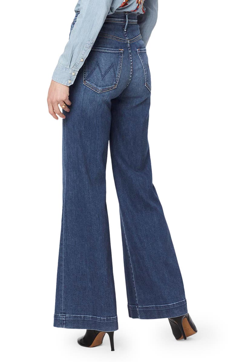 MOTHER The Swooner Roller High Waist Wide Leg Jeans, Alternate, color, 