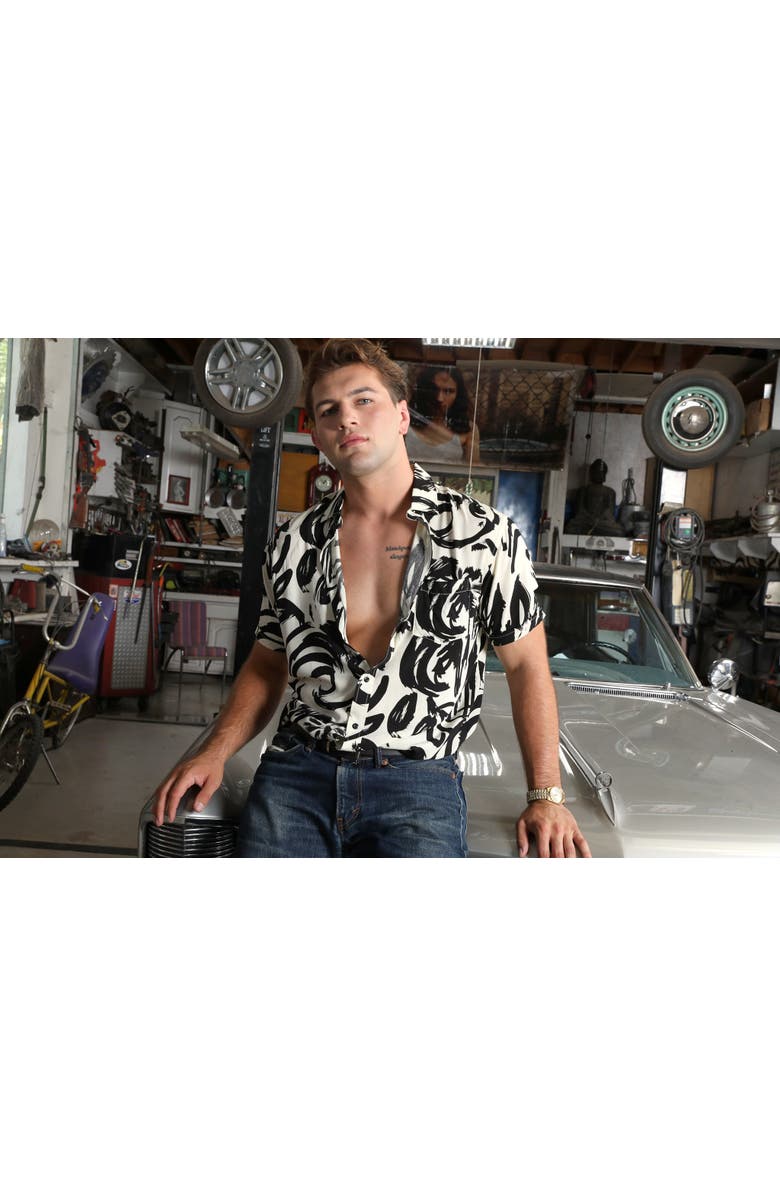 Ledger & Ford Redondo Abstract Shirt, Alternate, color, Black