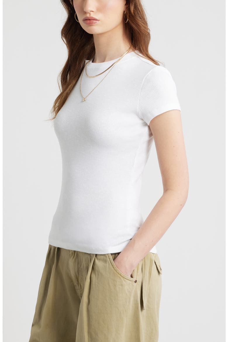 Tuckable Rib Baby Tee, Alternate, color, WHITE