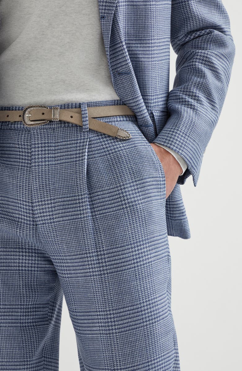 Brunello Cucinelli Prince of Wales trousers, Alternate, color, Denim