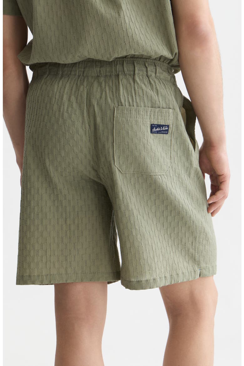 Drawstring Seersucker Shorts, Alternate, color, OIL GREEN