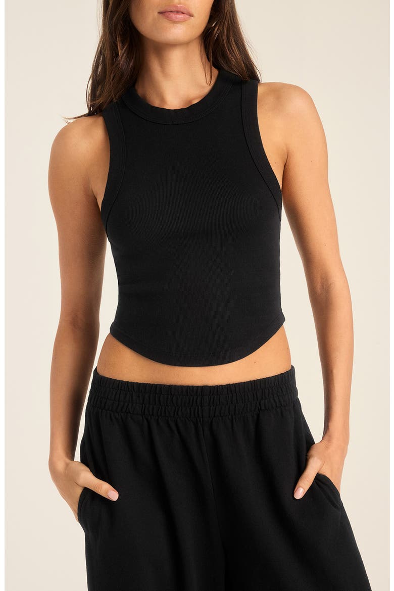 Daybreak Essential Crop Tank, Alternate, color, BLACK