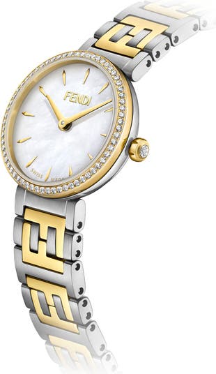 【FENDI】Forever ダイヤモンド ウォッチ ラピスラズリ 19mm Fendi Forever Fendi Two-Tone Diamond Bracelet Watch, 19mm