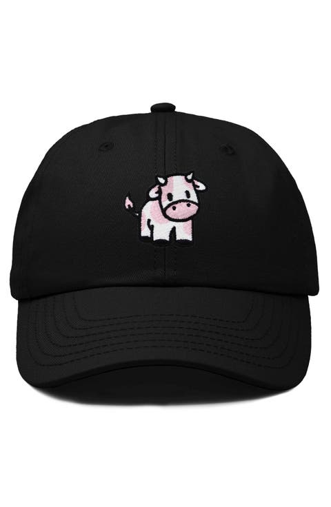Strawberry Cow Embroidered Cap