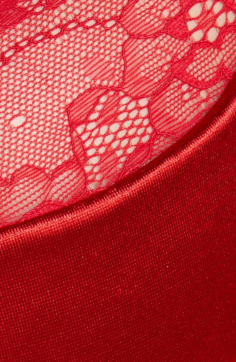 Coquette Lace & Fringe Underwire Bra & G-String Thong, Alternate, color, 