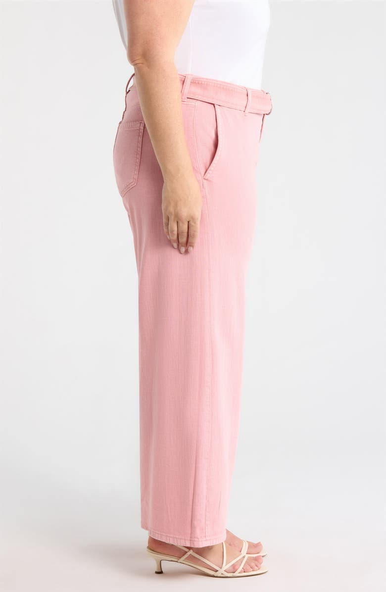 Liverpool Los Angeles Stride Belted High Waist Ankle Wide Leg Jeans, Alternate, color, Misty Blush