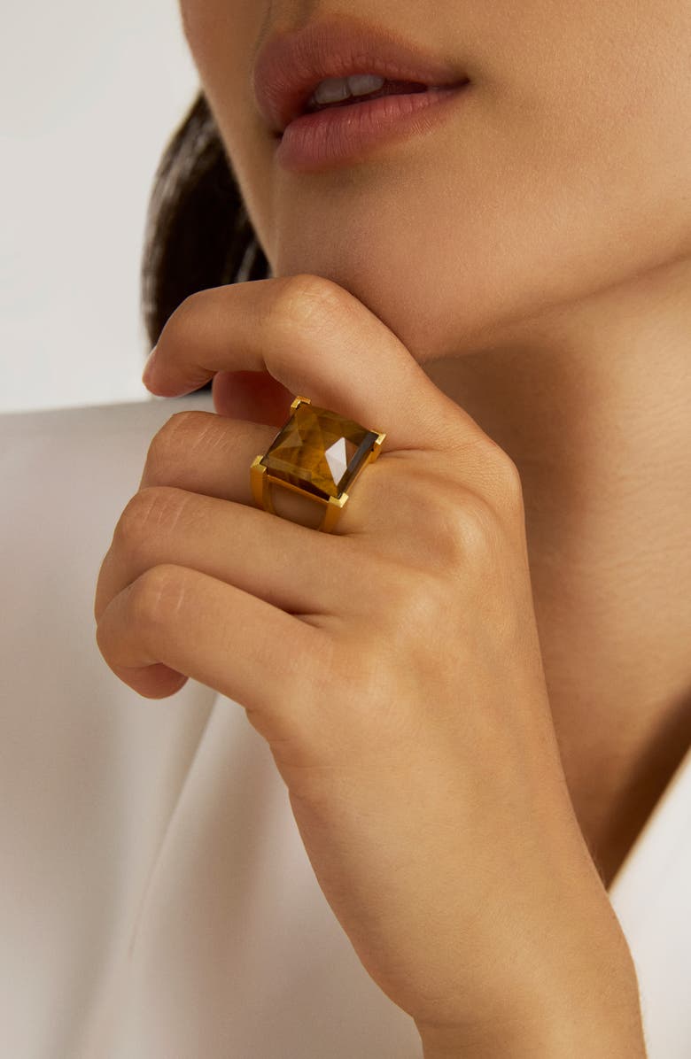 Dean Davidson Plaza Tiger's Eye Ring, Alternate, color, Tiger Eye/ Gold