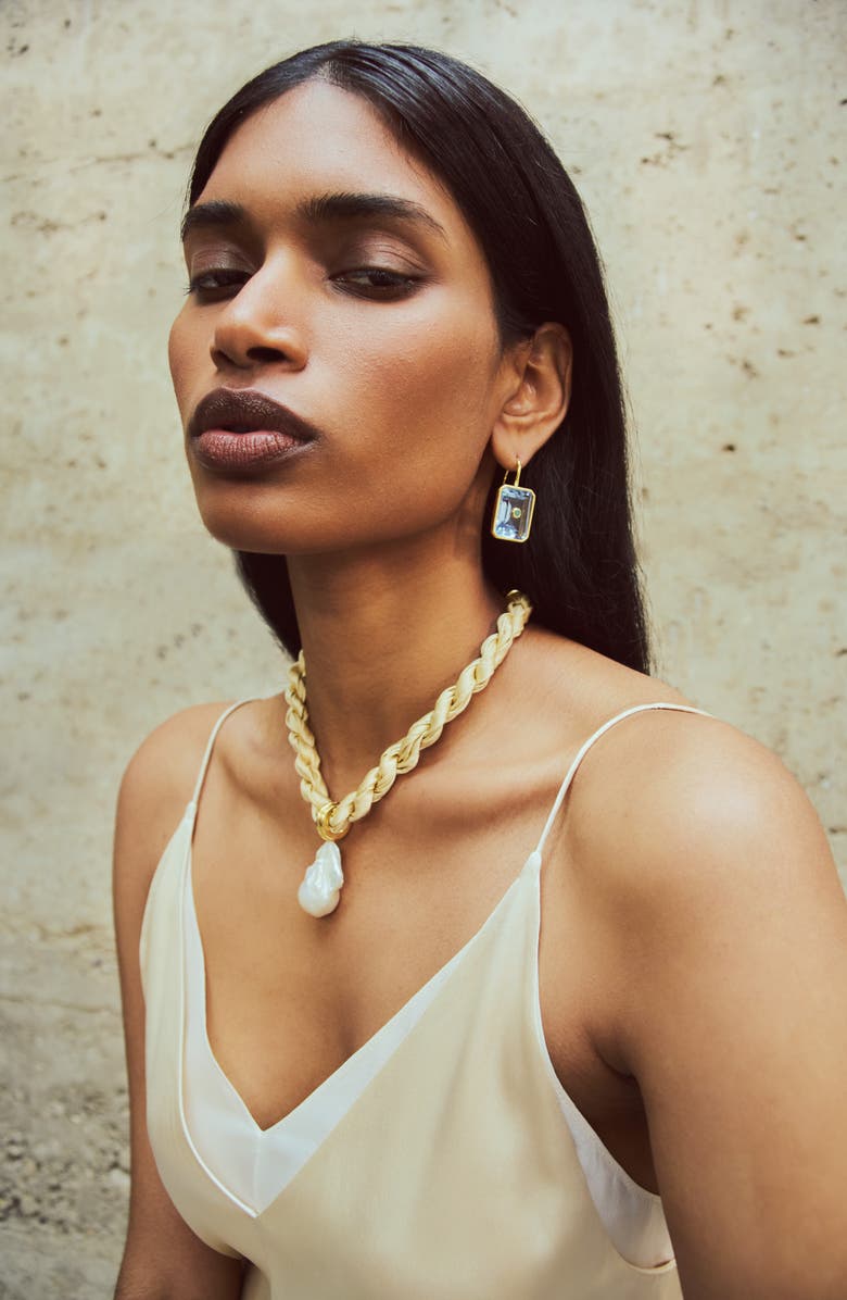 Lizzie Fortunato Woven Collar Necklace, Alternate, color, Tan