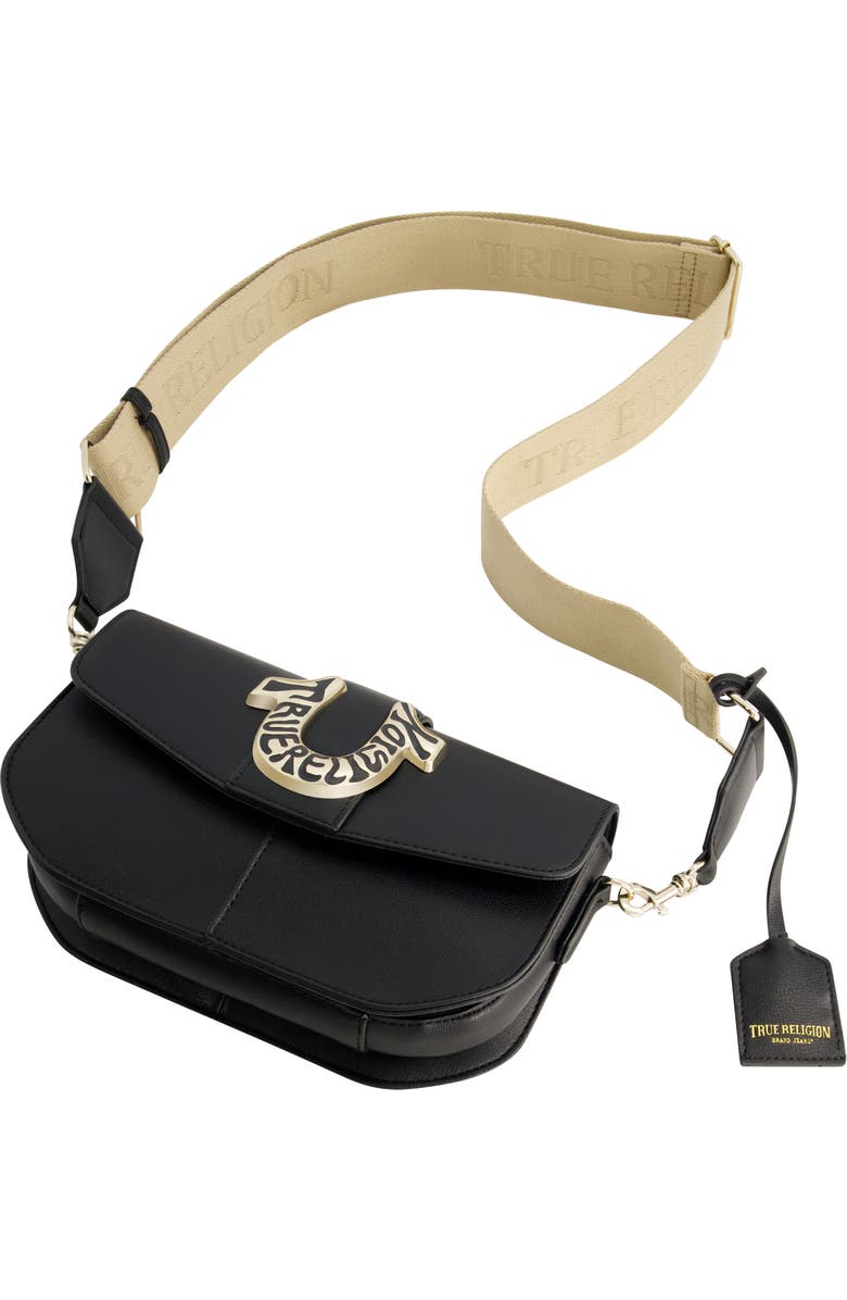 True Religion Shoulder Bag with Signature Logo Accent, Alternate, color, Black