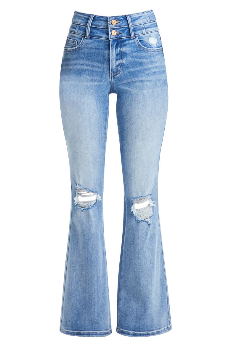 High Waist Flare Jeans, Alternate, color, SAPPHIRE