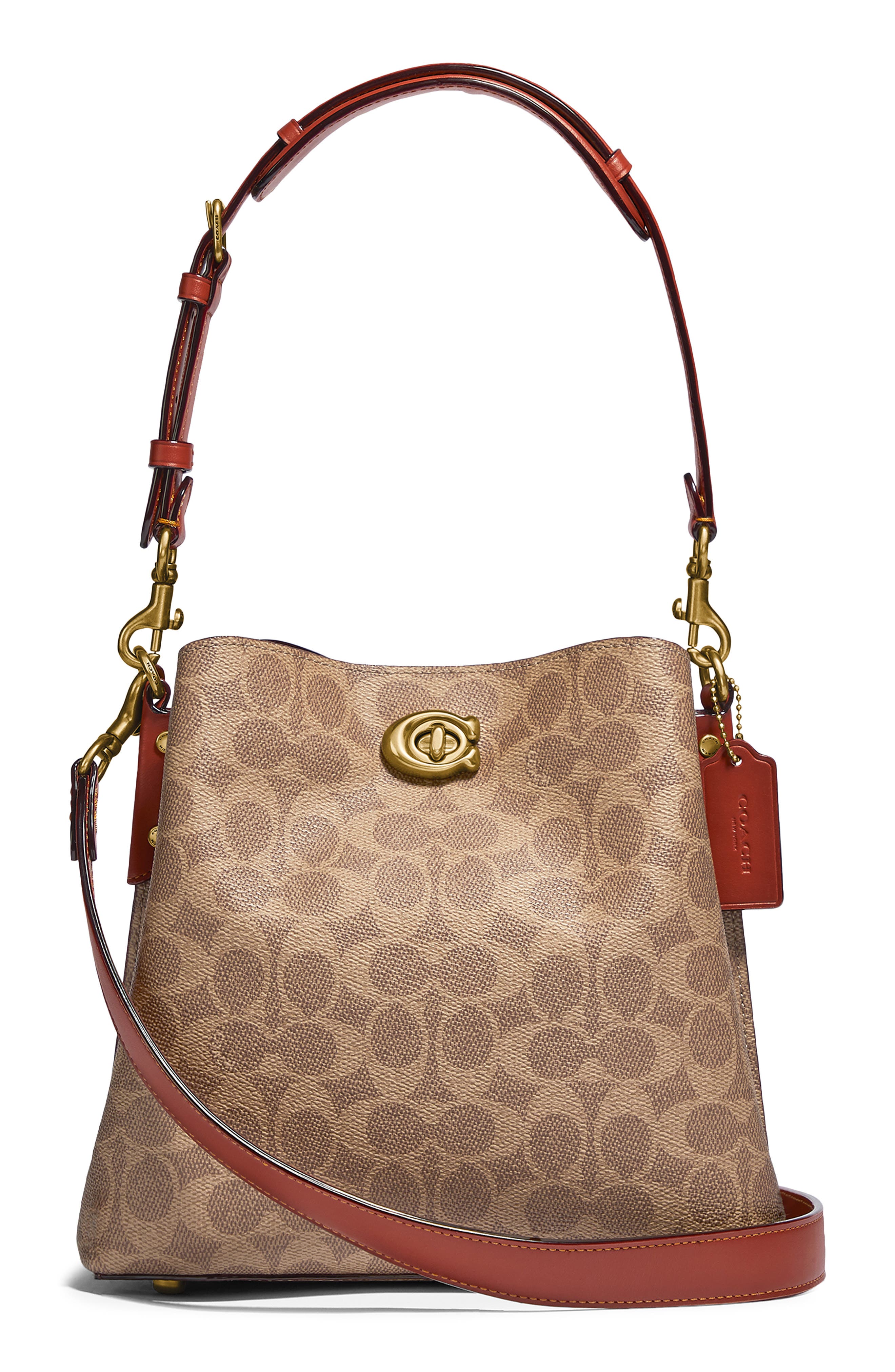 COACH Willow Signature Coated Canvas Shoulder Bag, Main, color, 
